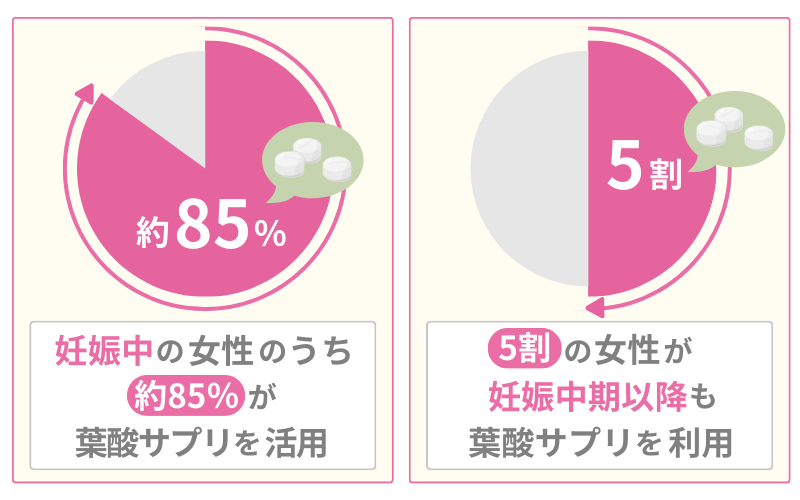 葉酸は妊娠中期以降も摂るのが正解！妊婦の約85%は葉酸サプリを摂取