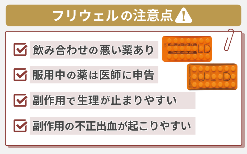 フリウェル服用者が知っておきたい注意点