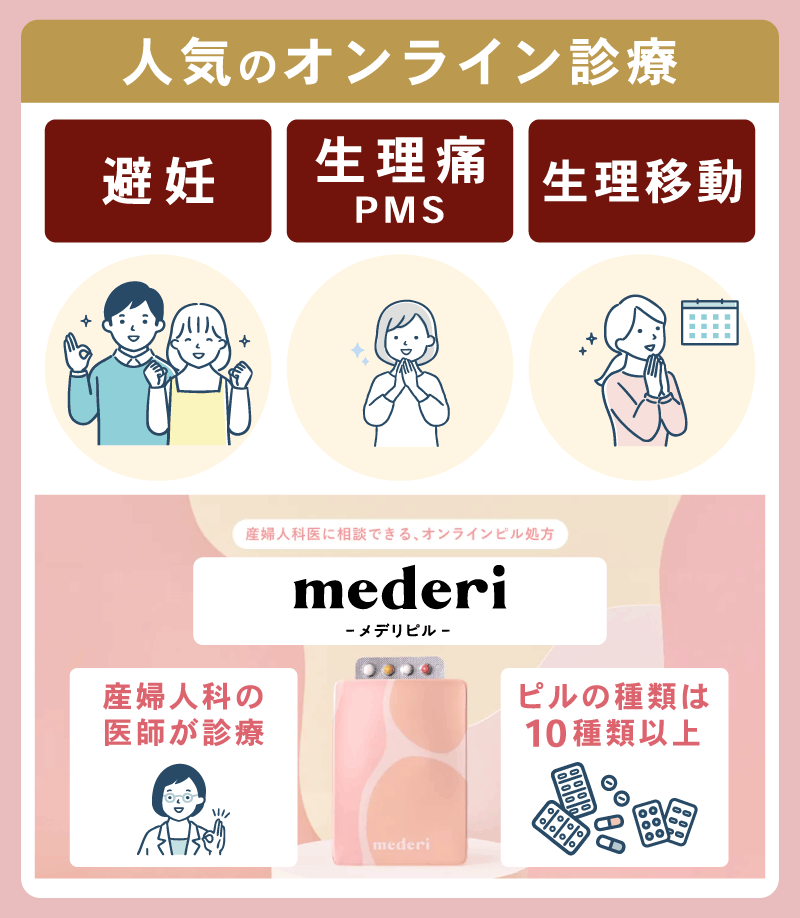 低用量ピルや中用量ピルはどこで買える？メデリピルのオンライン診療がおすすめ